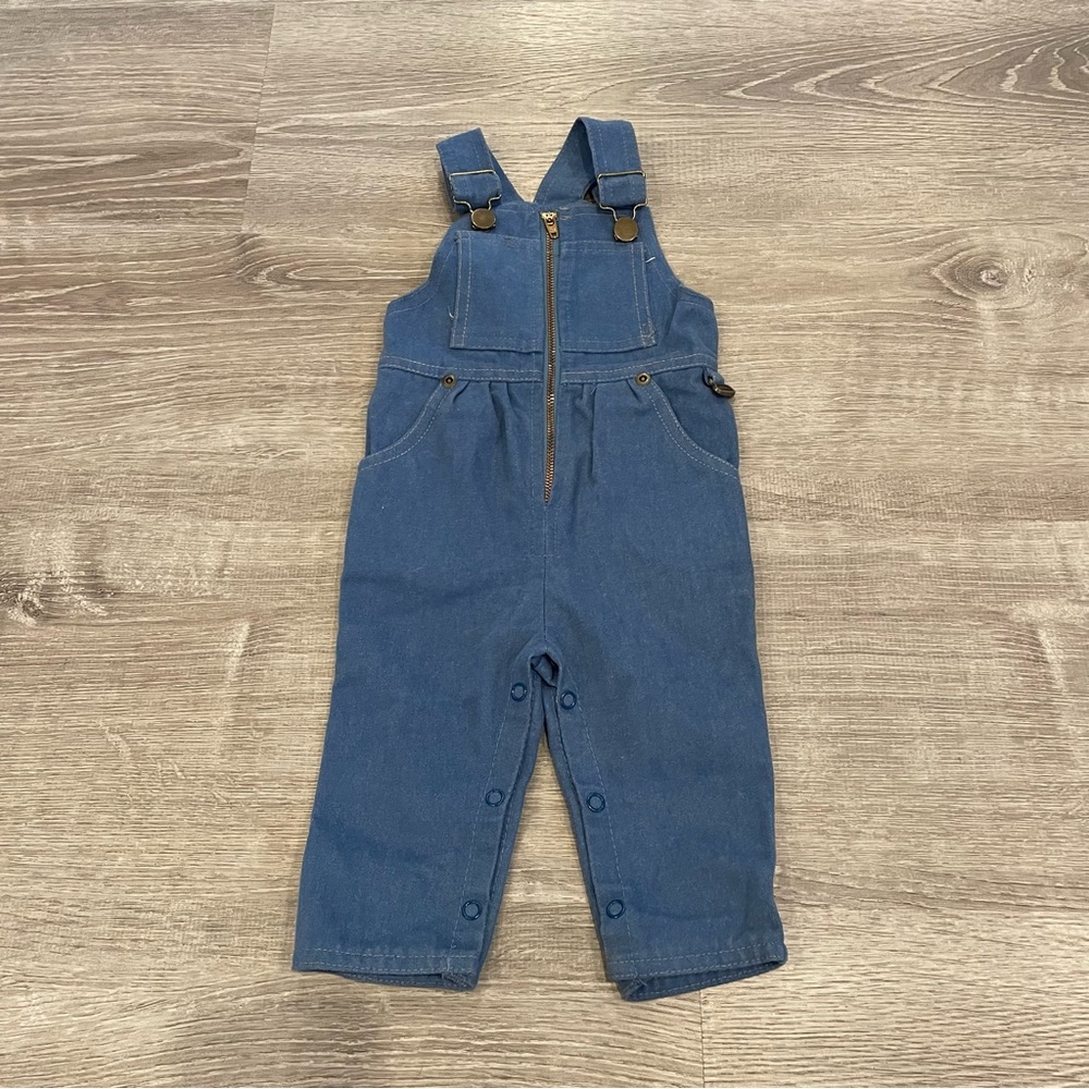 Vintage 90s Baby Blue Denim Absorba Overalls Size 6 Months